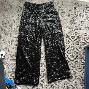 Black sequin wide leg pants!